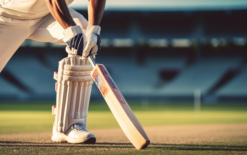 Professional cricket match with players in action