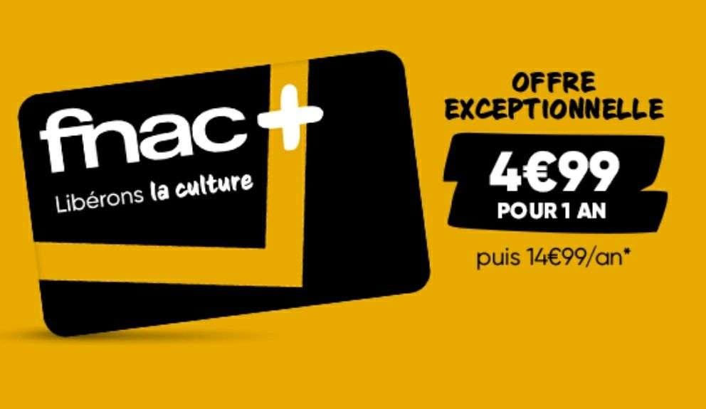 Carte Fnac+ à 4,99€ : L’offre exceptionnelle pour nouveaux clients et renouvellements du 03/11/2025 au 01/12/2025 !
